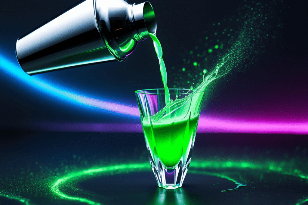 Shaker with Ice for Liquid Marijuana Shot